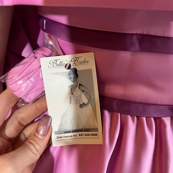 Pink Party New Dress With Tag With Scarf and Straps - Picture 5 of 7